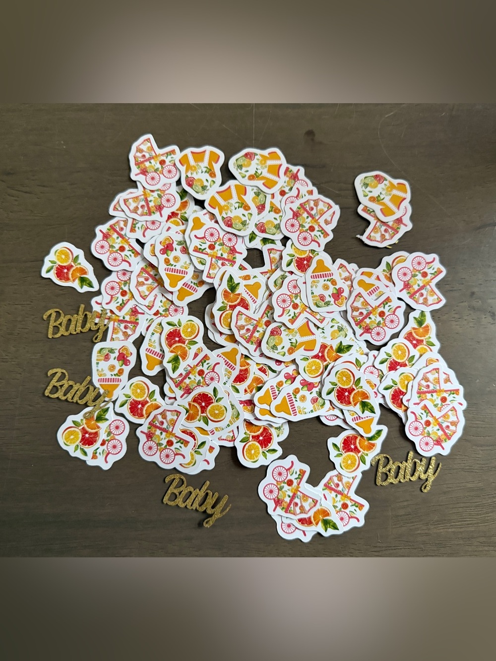 Citrus Orange Grapefruit Baby Shower Confetti Mix